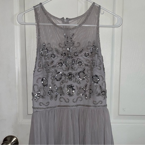 Elegant Gray Embellished Women's Dress - Picture 1 of 5